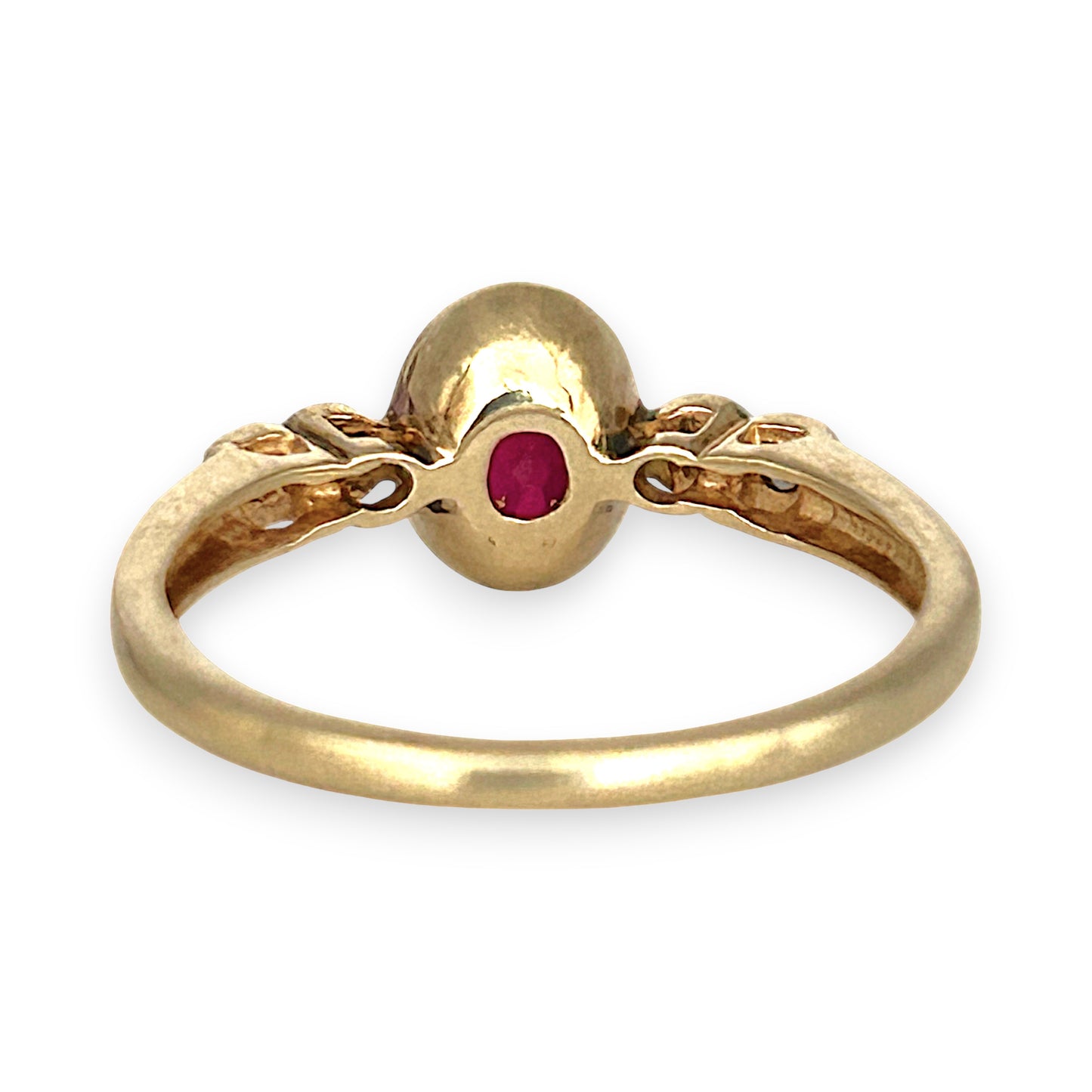 GOLD DEAL | 9ct (9K) Gold Crimson Grace Ruby & Diamond Ring Size P