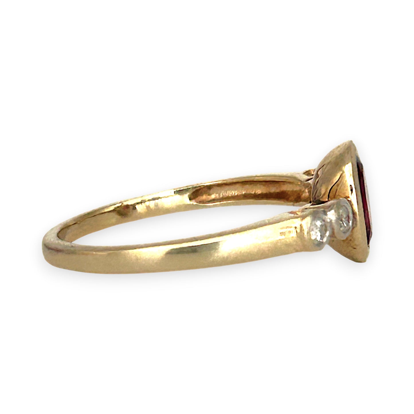 GOLD DEAL | 9ct (9K) Gold Crimson Grace Ruby & Diamond Ring Size P