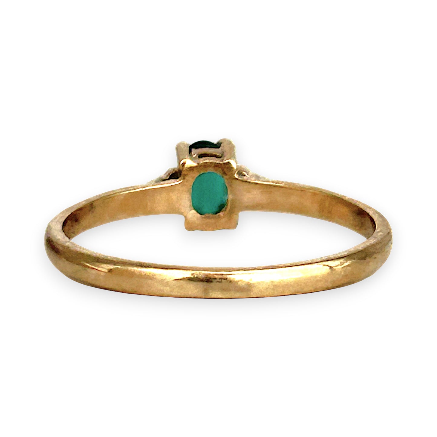 GOLD DEAL | 9ct Gold Embrace Ring – Vivid Emerald & Diamond Accents