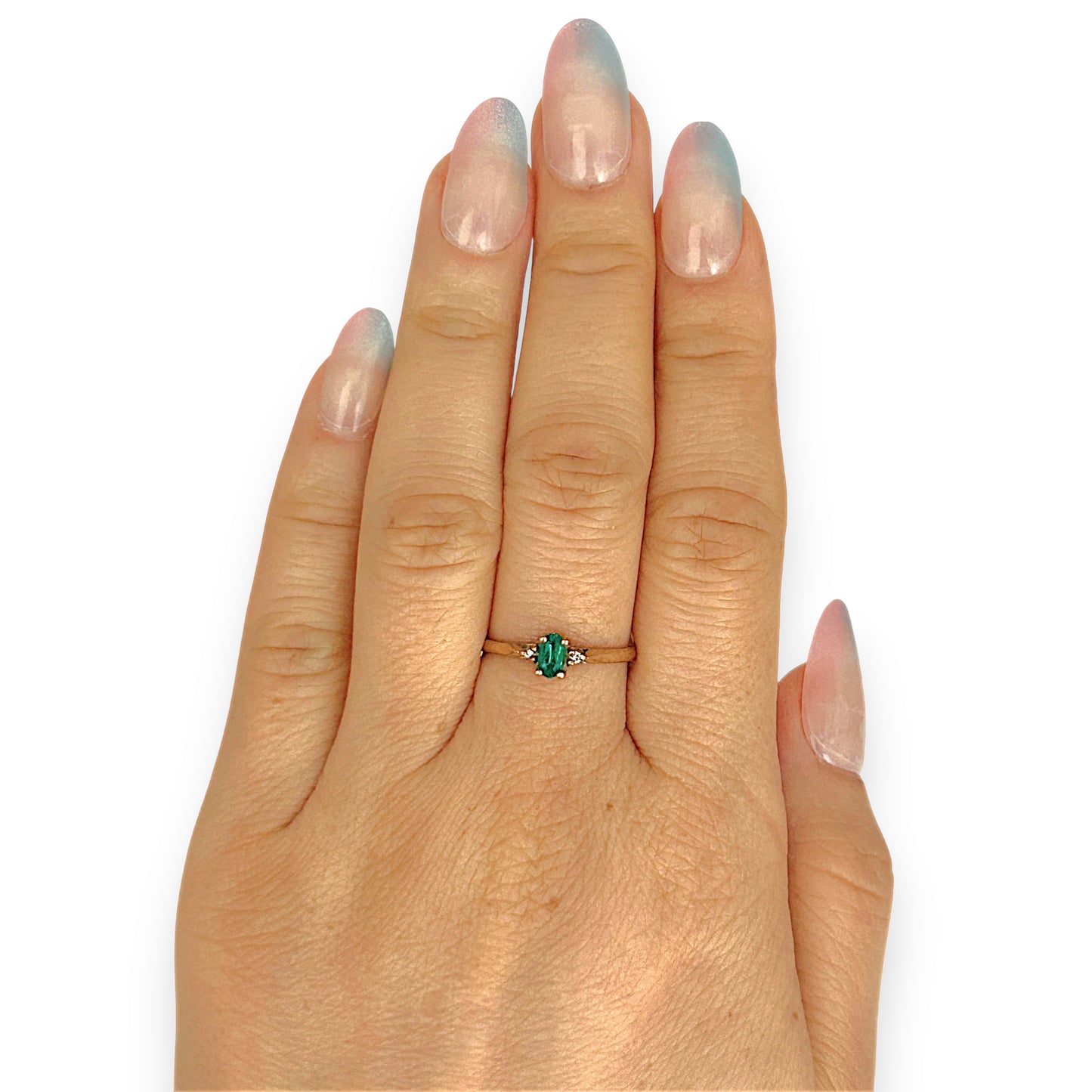 GOLD DEAL | 9ct Gold Embrace Ring – Vivid Emerald & Diamond Accents