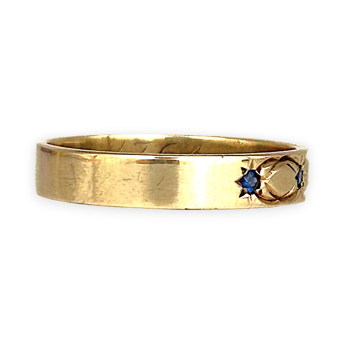 GOLD DEAL | 9ct Gold Celestial Band – Blue Sapphire Star Trio
