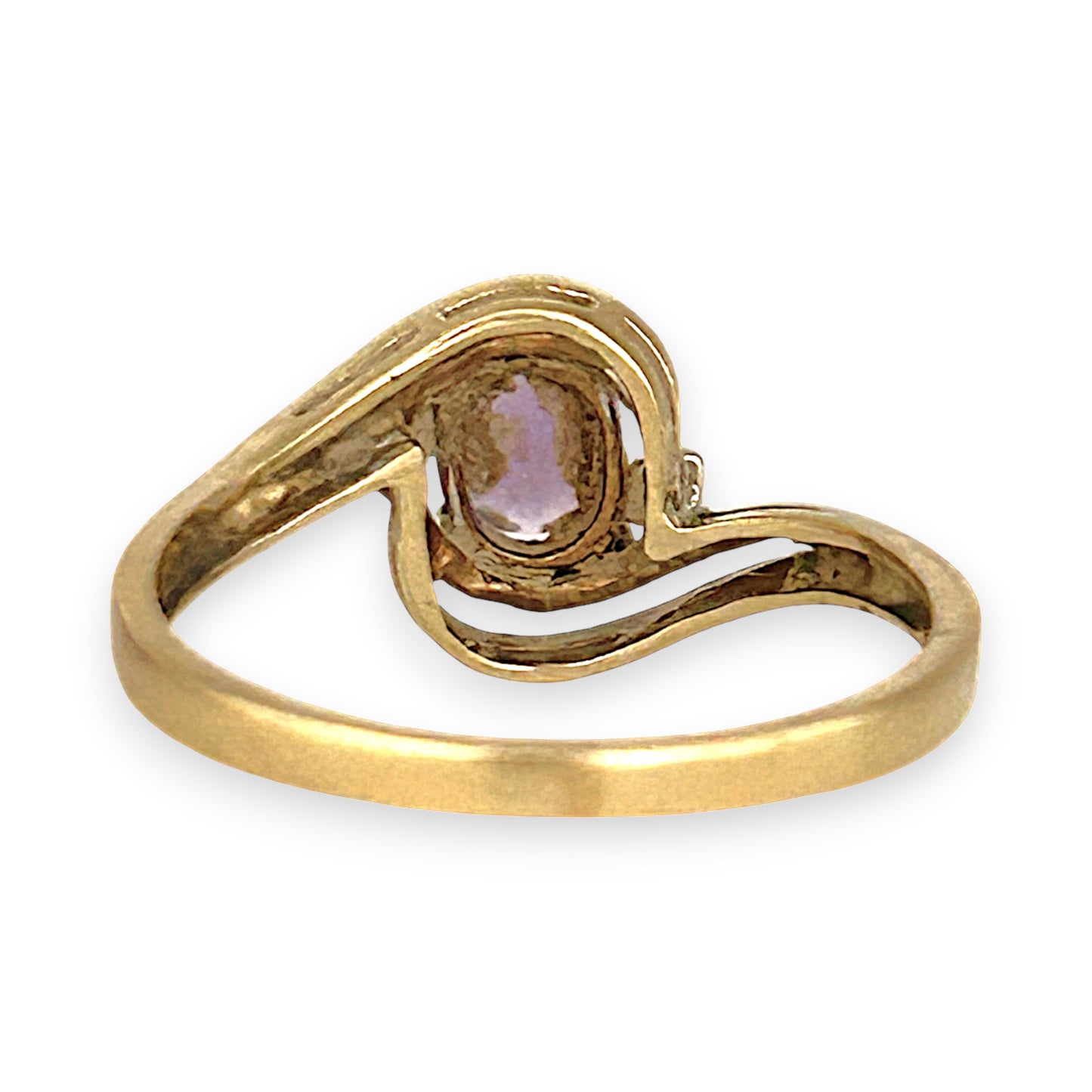 GOLD DEAL | 9ct Gold Graceful Amethyst & Diamond Wave Ring