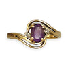 GOLD DEAL | 9ct Gold Graceful Amethyst & Diamond Wave Ring