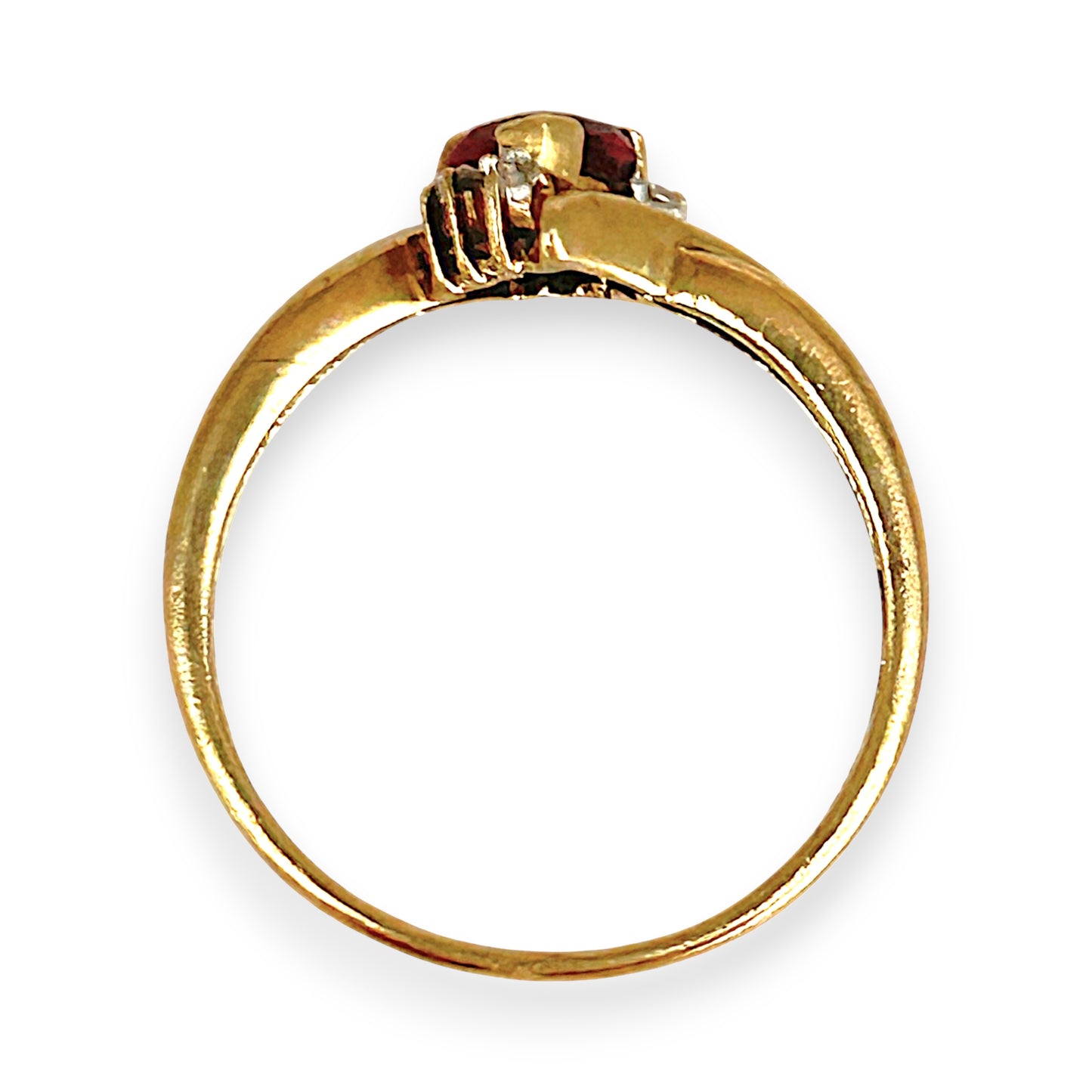 GOLD DEAL | 9ct Gold Heart-Shaped Ruby and Diamond Ring – A Promise in Crimson