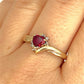GOLD DEAL | 9ct Gold Heart-Shaped Ruby and Diamond Ring – A Promise in Crimson