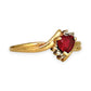 GOLD DEAL | 9ct Gold Heart-Shaped Ruby and Diamond Ring – A Promise in Crimson