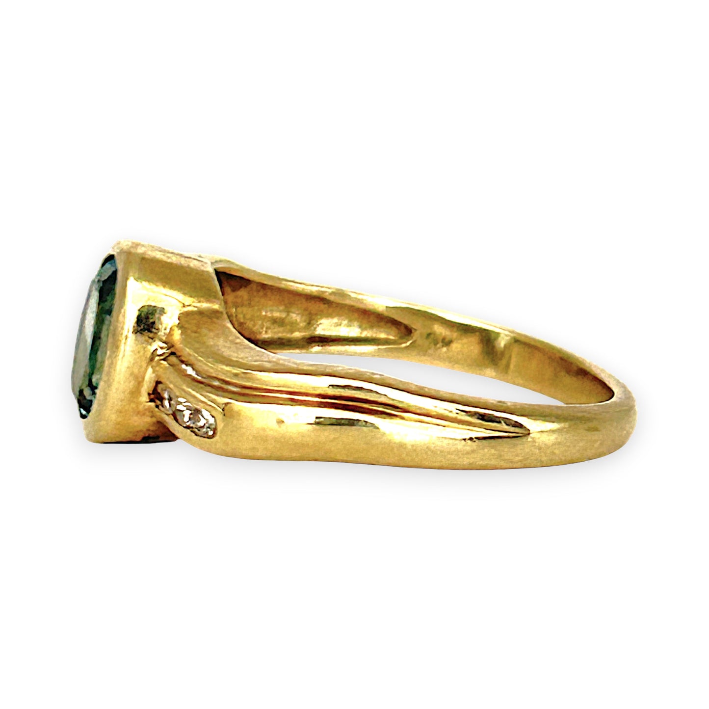 GOLD DEAL | 9ct (9K) Gold Celeste Glow – Swiss Blue Topaz & Diamond Ring Size N 1/2