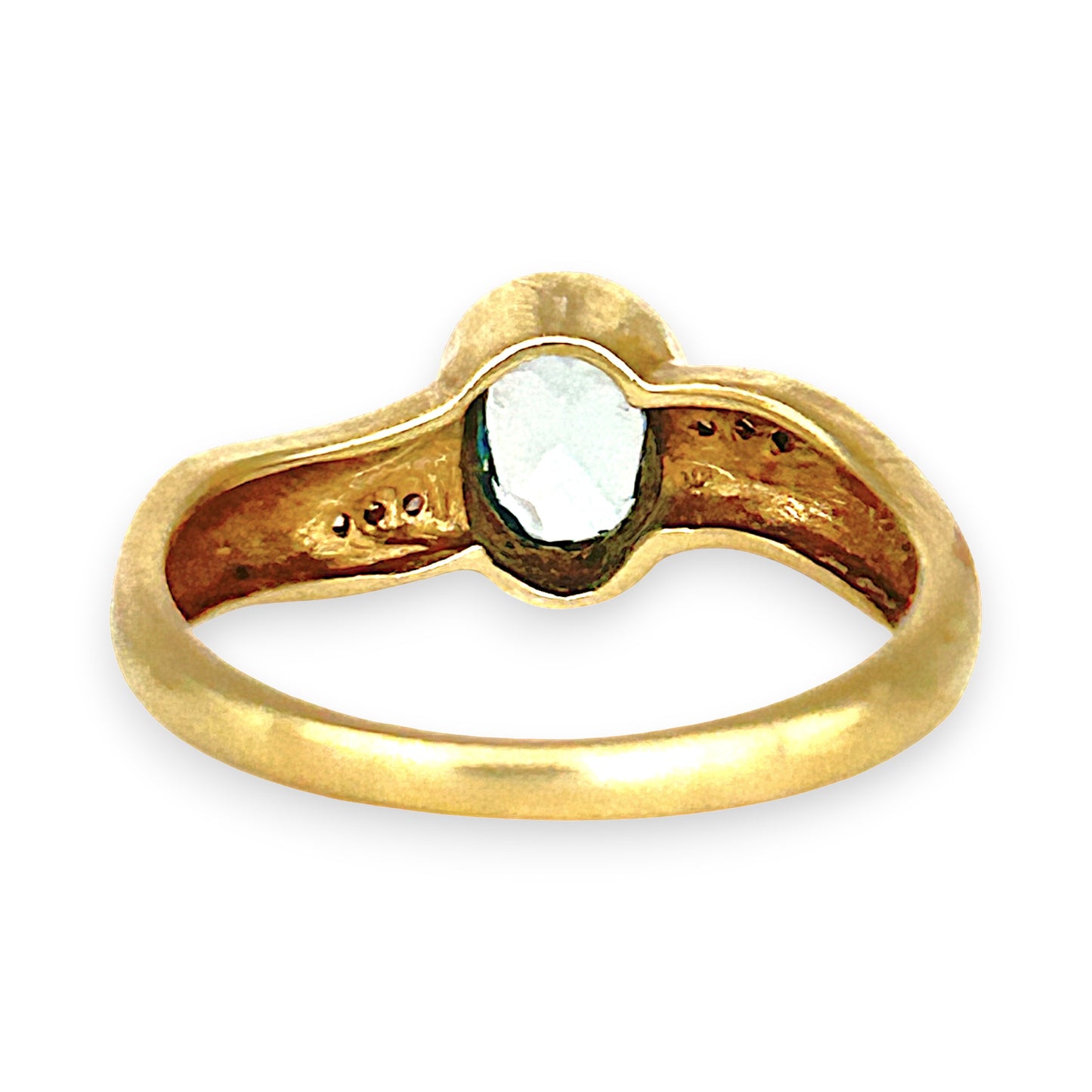 GOLD DEAL | 9ct (9K) Gold Celeste Glow – Swiss Blue Topaz & Diamond Ring Size N 1/2