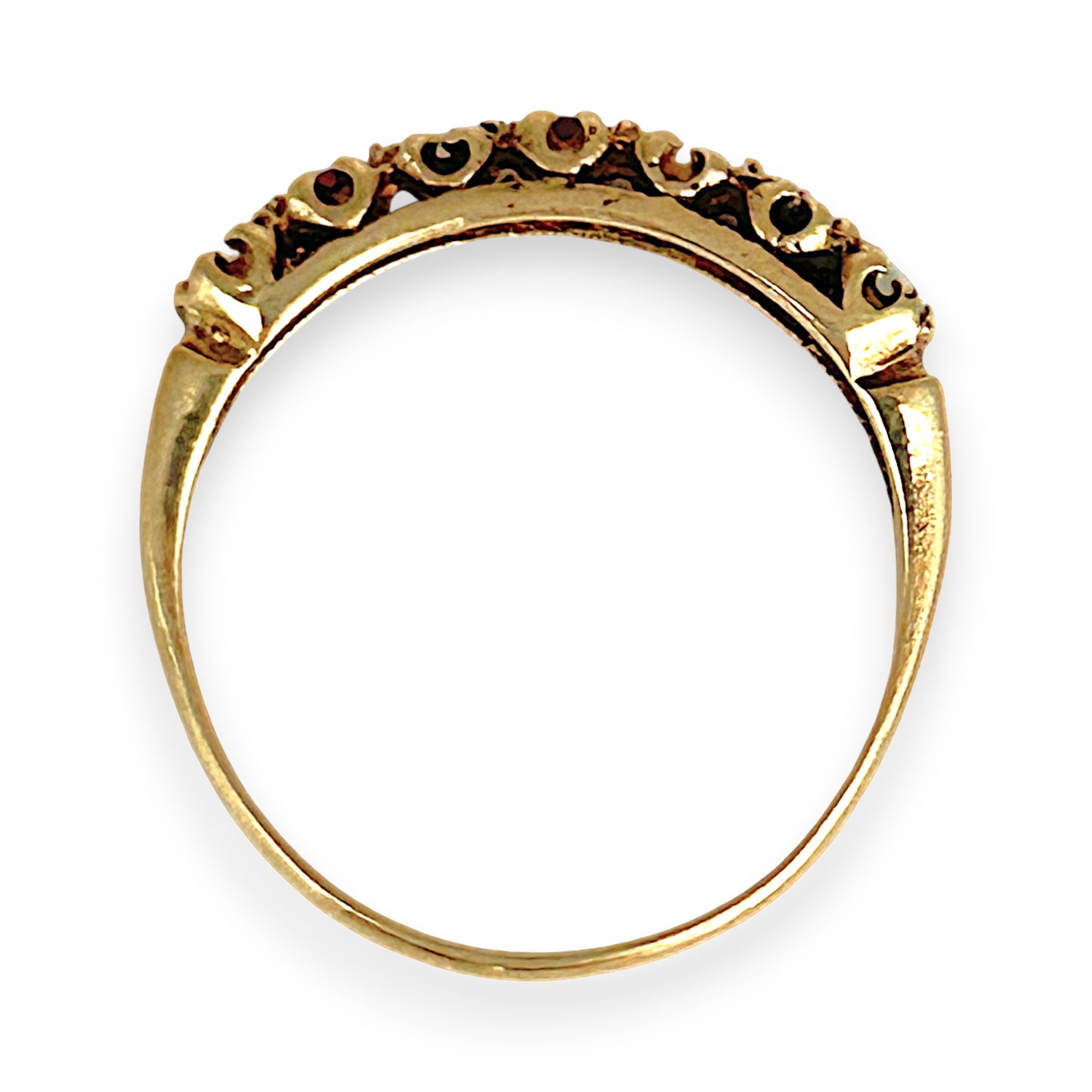 GOLD DEAL | 9ct Gold Crimson Glow – Vintage Garnet & Opal Ring Size R