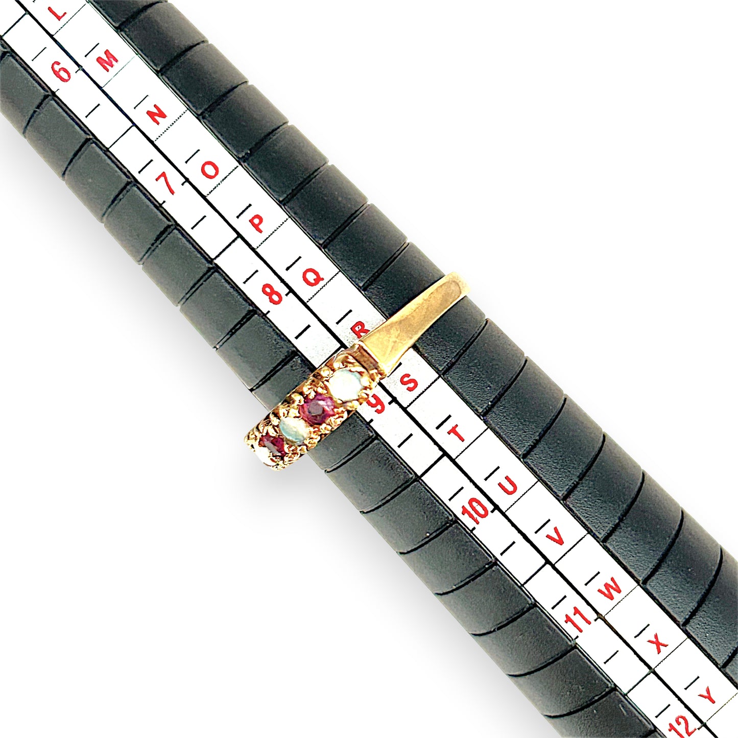 GOLD DEAL | 9ct Gold Crimson Glow – Vintage Garnet & Opal Ring Size R