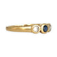 GOLD DEAL | 9ct (9K) Gold Celestial Trio – Sapphire & CZ Ring Size W