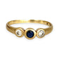 GOLD DEAL | 9ct (9K) Gold Celestial Trio – Sapphire & CZ Ring Size W