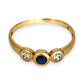 GOLD DEAL | 9ct (9K) Gold Celestial Trio – Sapphire & CZ Ring Size W