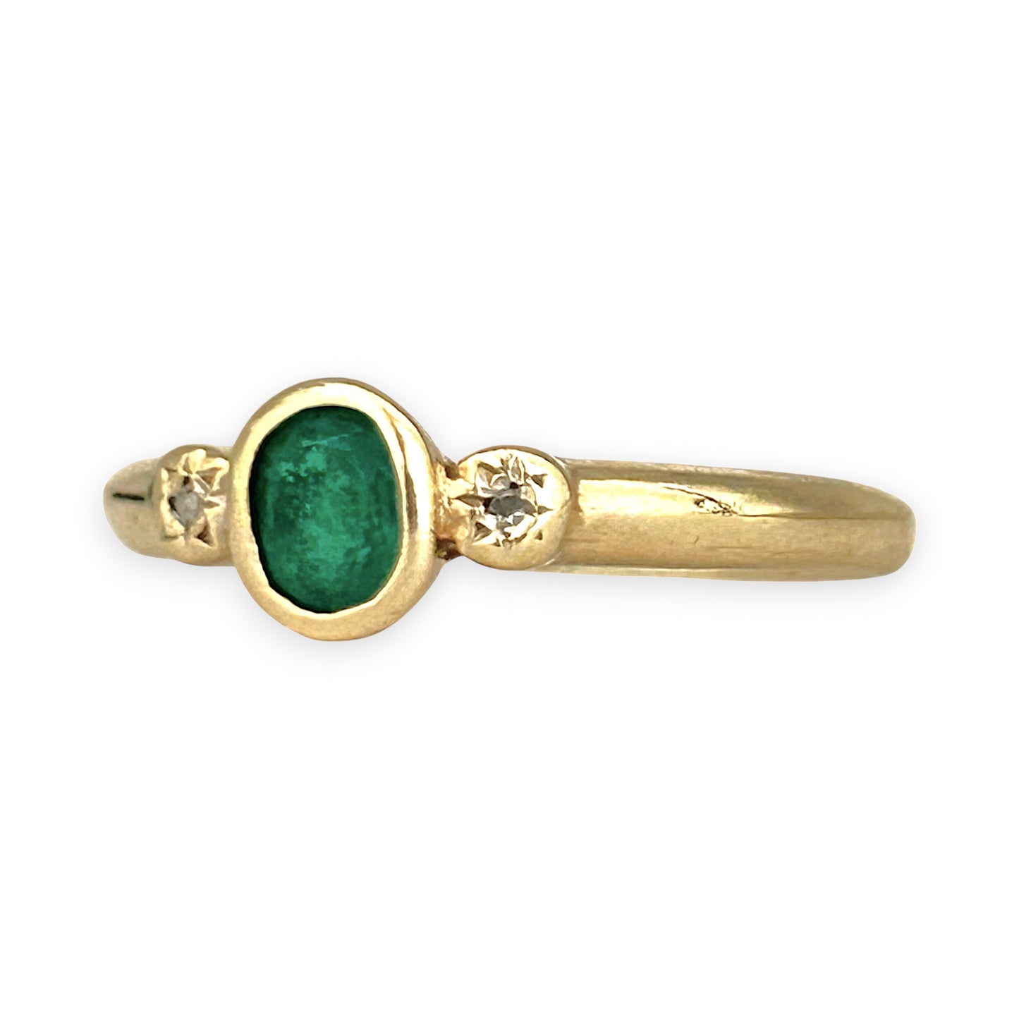 GOLD DEAL | 9kt Gold Emerald Heirloom Ring Size Z 1/2