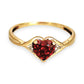 GOLD DEAL | 9ct Gold Heart Ruby & Diamond Accent Ring – Love in Every Curve