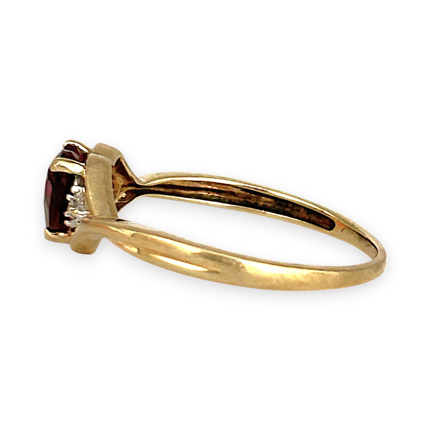 GOLD DEAL | 9ct Gold Heart Ruby & Diamond Accent Ring – Love in Every Curve