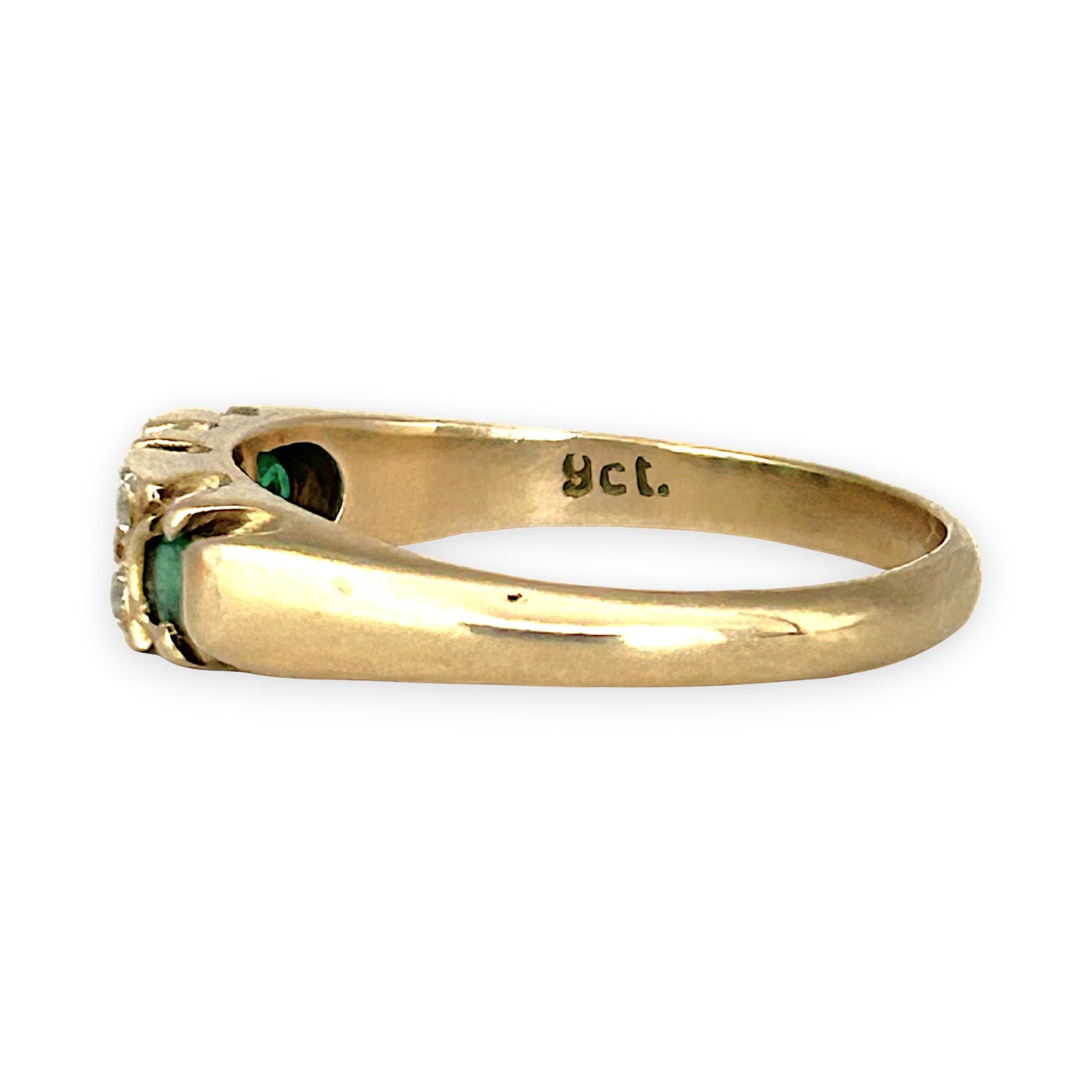 GOLD DEAL | 9ct (9K) Gold Verdant Spark Emerald & Diamond Ring Size N