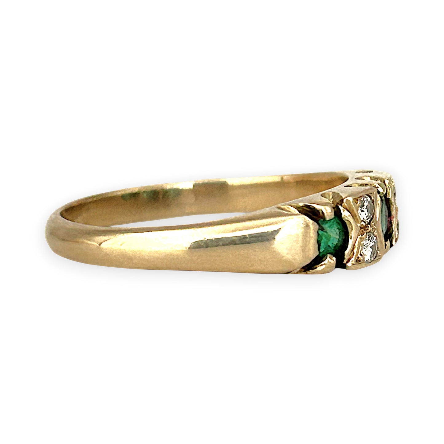 GOLD DEAL | 9ct (9K) Gold Verdant Spark Emerald & Diamond Ring Size N