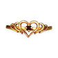 GOLD DEAL | 9ct Gold Heart Trio Ring With Reddish-Pink Ruby