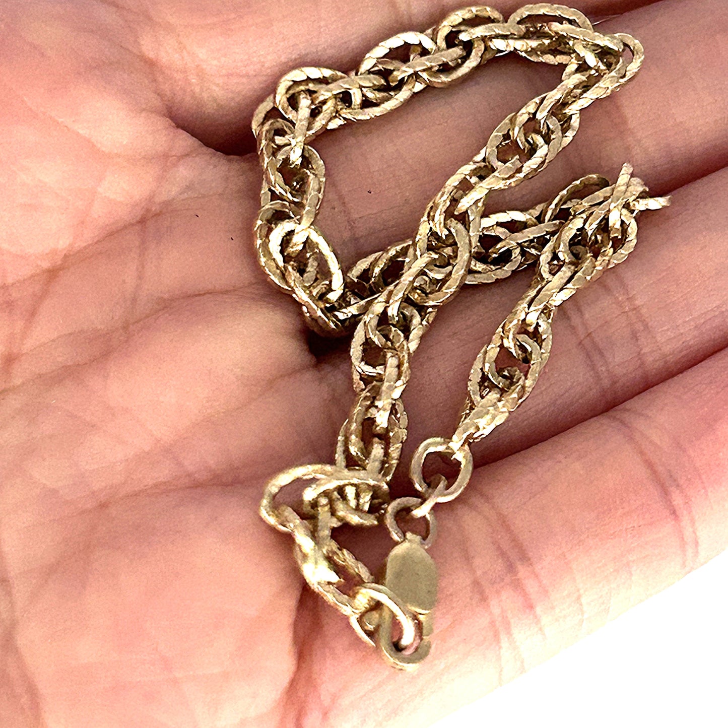 GOLD DEAL | 10ct (10K) Multilink Gold Bracelet 19cm Textured Elegance by Michael HIll