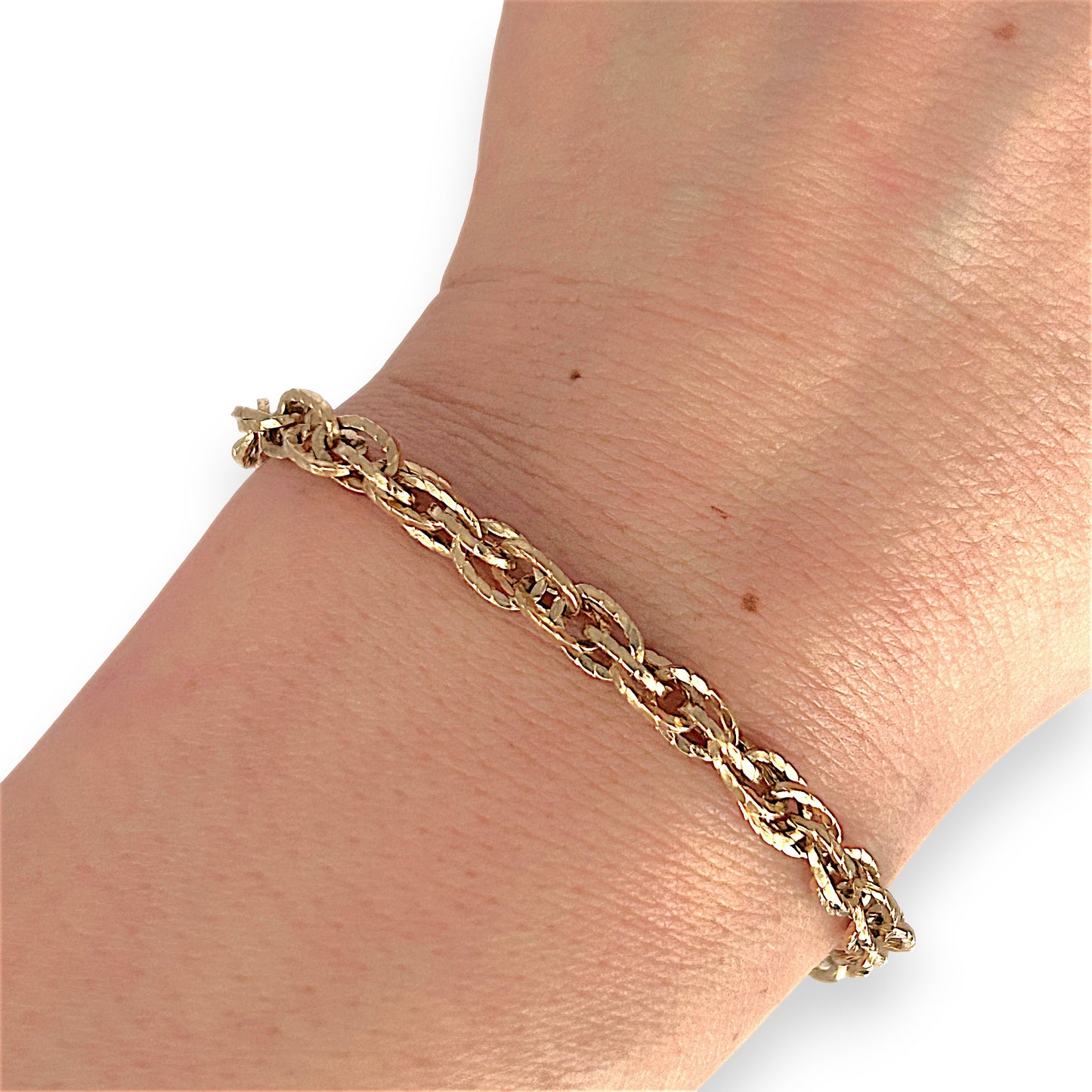 GOLD DEAL | 10ct (10K) Multilink Gold Bracelet 19cm Textured Elegance by Michael HIll