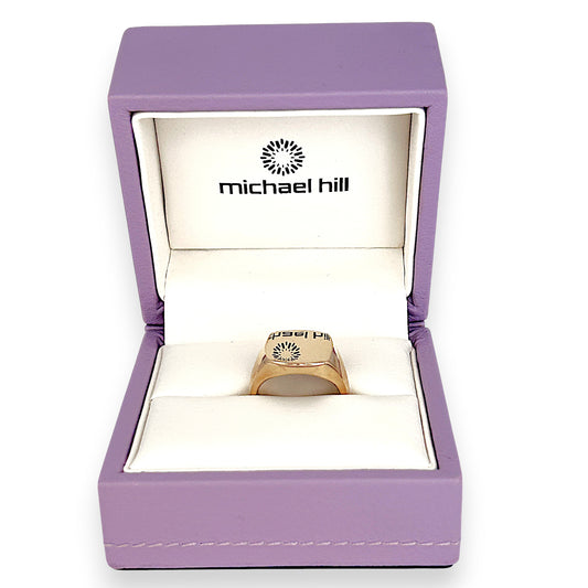 GOLD DEAL | 10ct (10K) Gold Soft Square Signet Ring by MIchael Hill