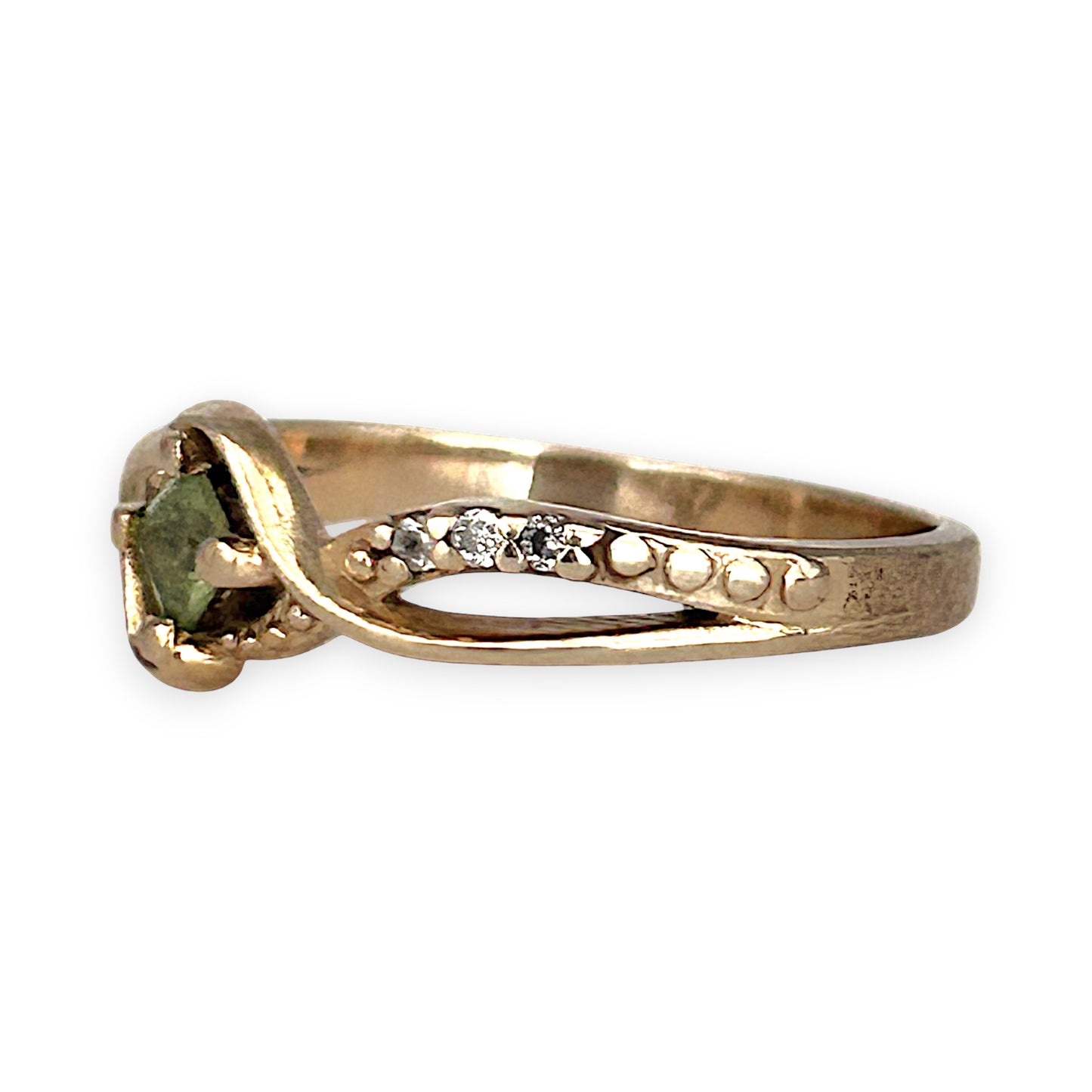 GOLD DEAL | 10ct (10K) Gold Golden Meadow Peridot Ring Size M