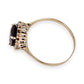 GOLD DEAL | 10ct (10K) Gold Ember Garnet & Diamond Halo Ring Size L 1/2