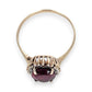 GOLD DEAL | 10ct (10K) Gold Ember Garnet & Diamond Halo Ring Size L 1/2