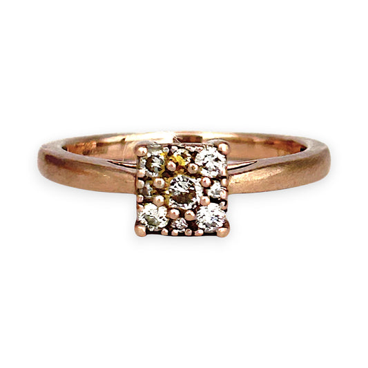 GOLD DEAL | 10ct (10K) Rose Gold Rosé Luxe Ring with Diamonds Size N