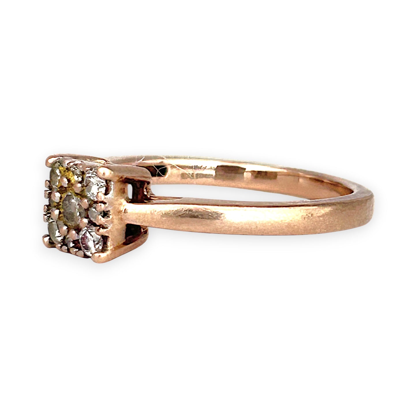 GOLD DEAL | 10ct (10K) Rose Gold Rosé Luxe Ring with Diamonds Size N
