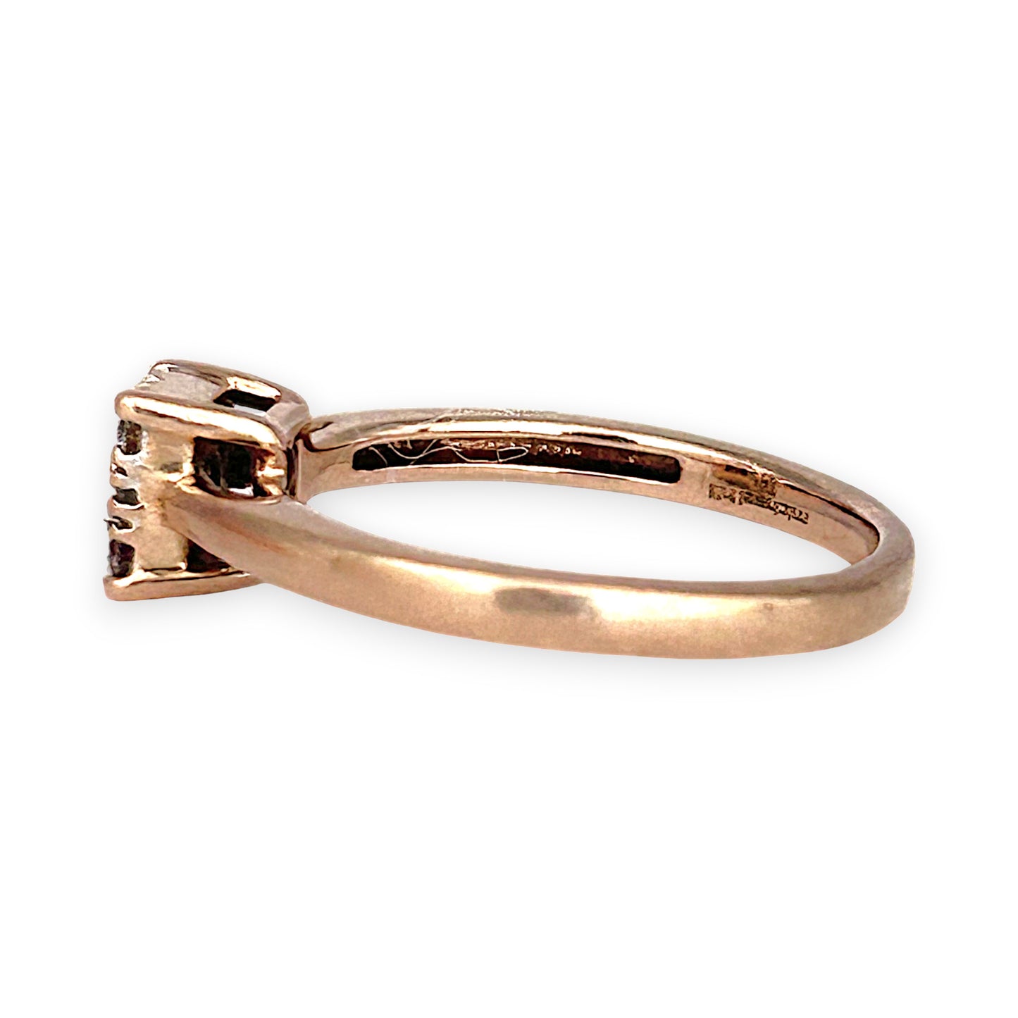 GOLD DEAL | 10ct (10K) Rose Gold Rosé Luxe Ring with Diamonds Size N
