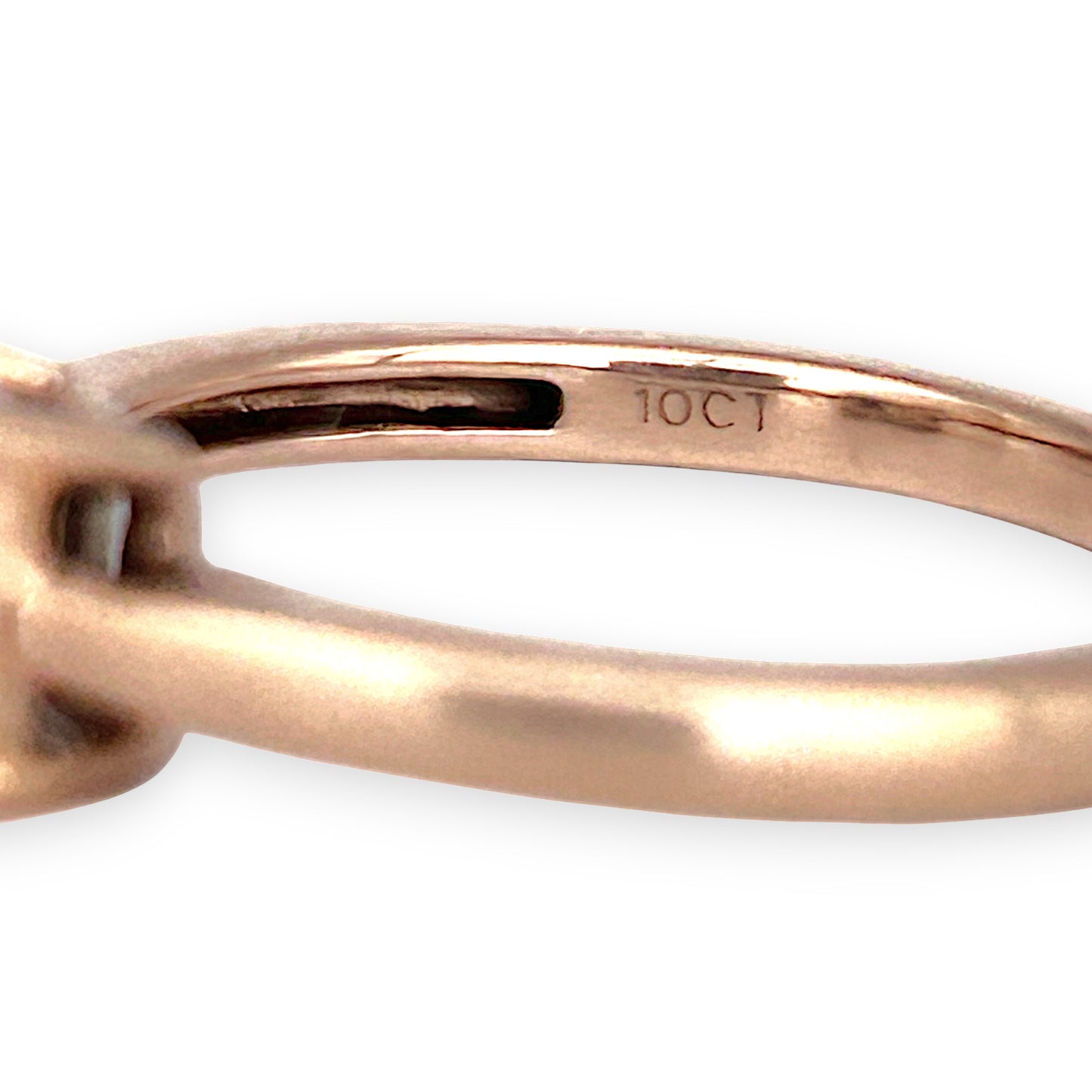GOLD DEAL | 10ct (10K) Rose Gold Rosé Luxe Ring with Diamonds Size N
