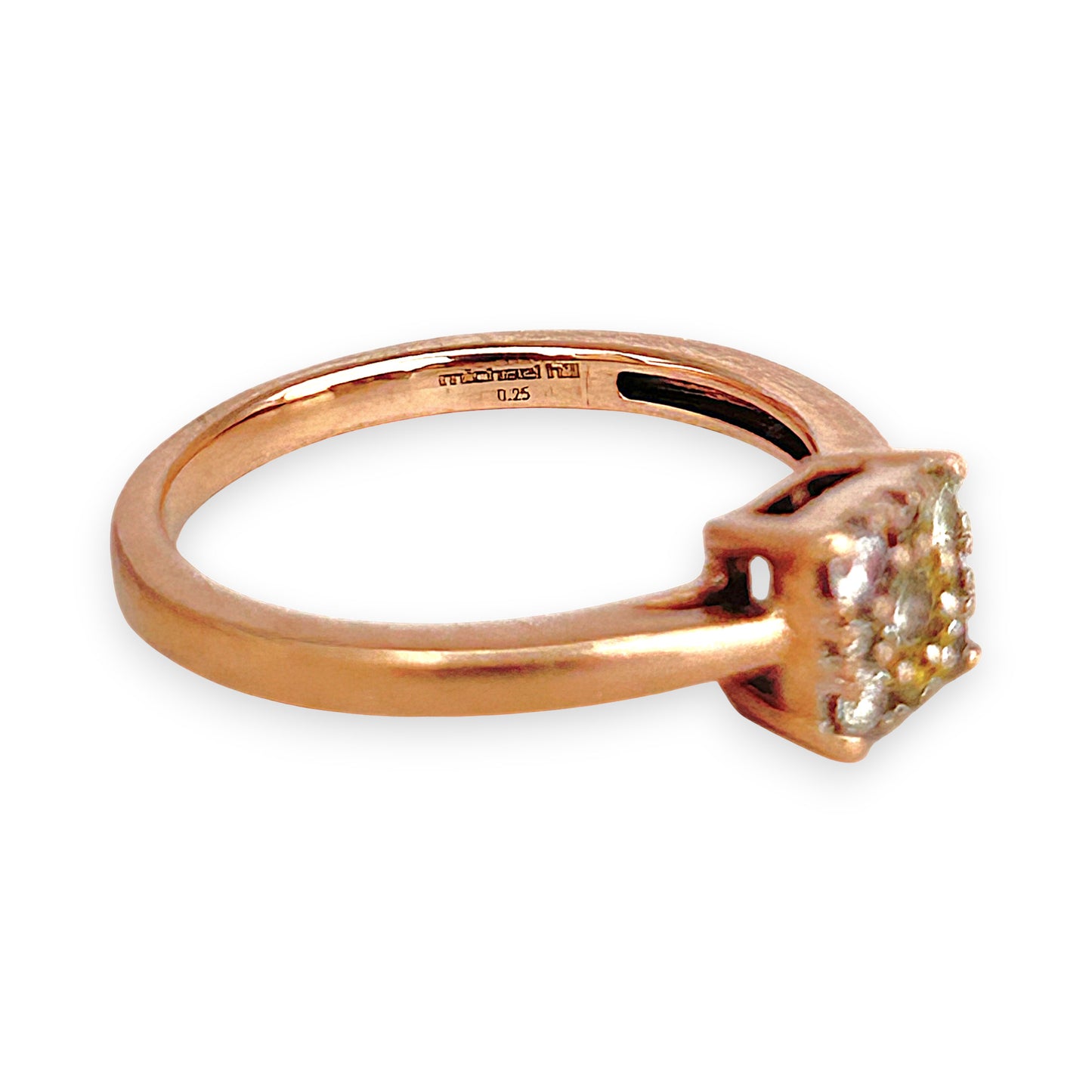 GOLD DEAL | 10ct (10K) Rose Gold Rosé Luxe Ring with Diamonds Size N