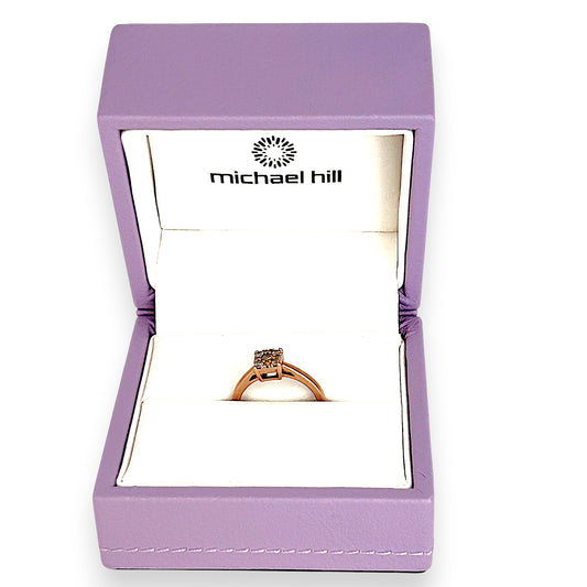 GOLD DEAL | 10ct (10K) Rose Gold Rosé Luxe Ring with Diamonds Size N