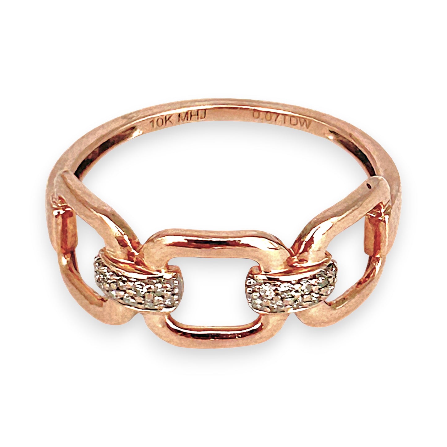 GOLD DEAL | 10ct (10K) Michael Hill Rose Gold Radiance Link Ring Size O