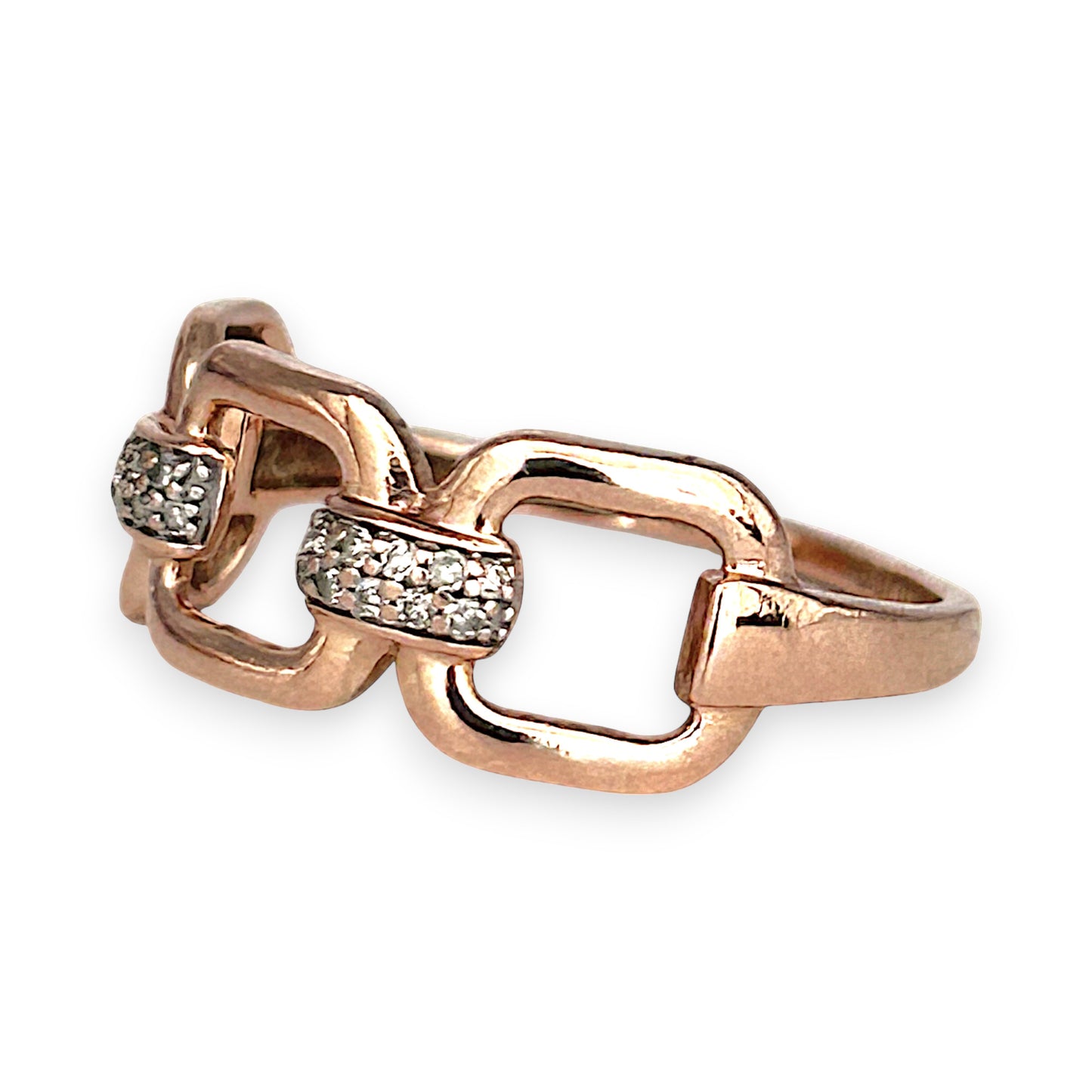 GOLD DEAL | 10ct (10K) Michael Hill Rose Gold Radiance Link Ring Size O