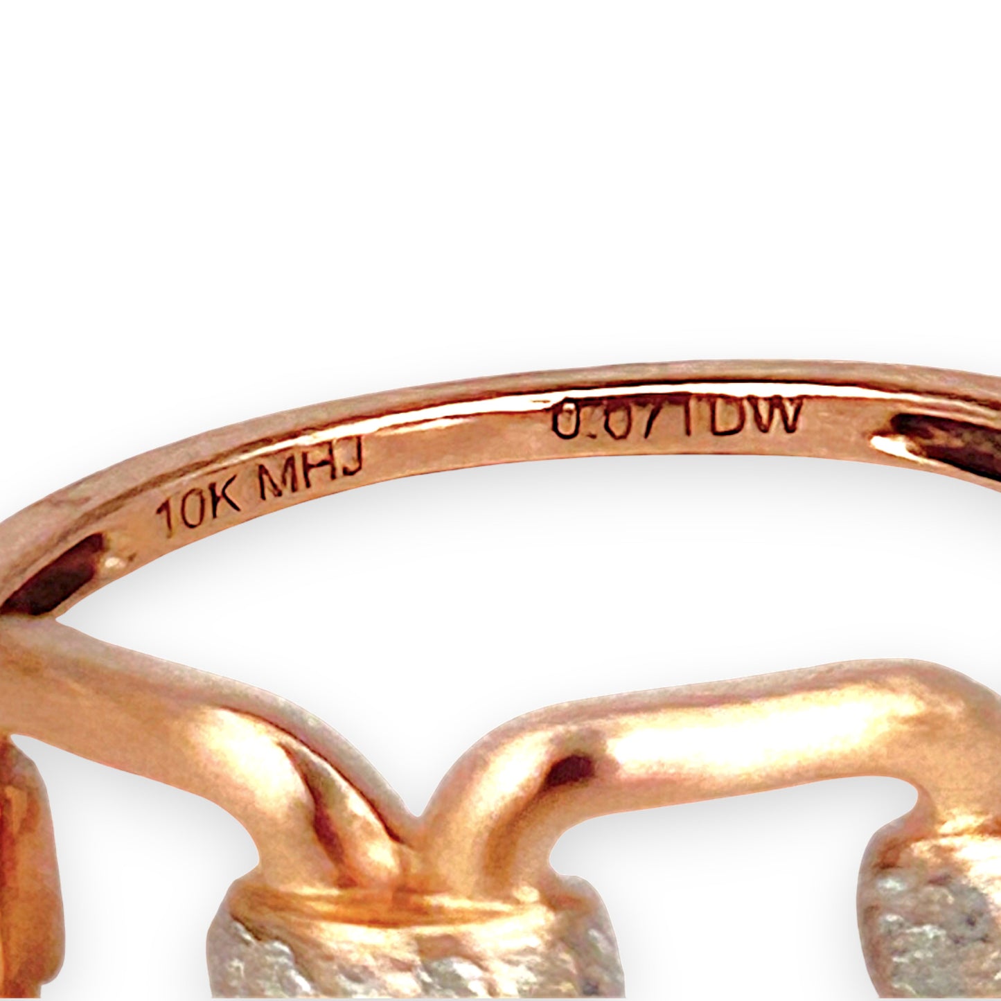 GOLD DEAL | 10ct (10K) Michael Hill Rose Gold Radiance Link Ring Size O
