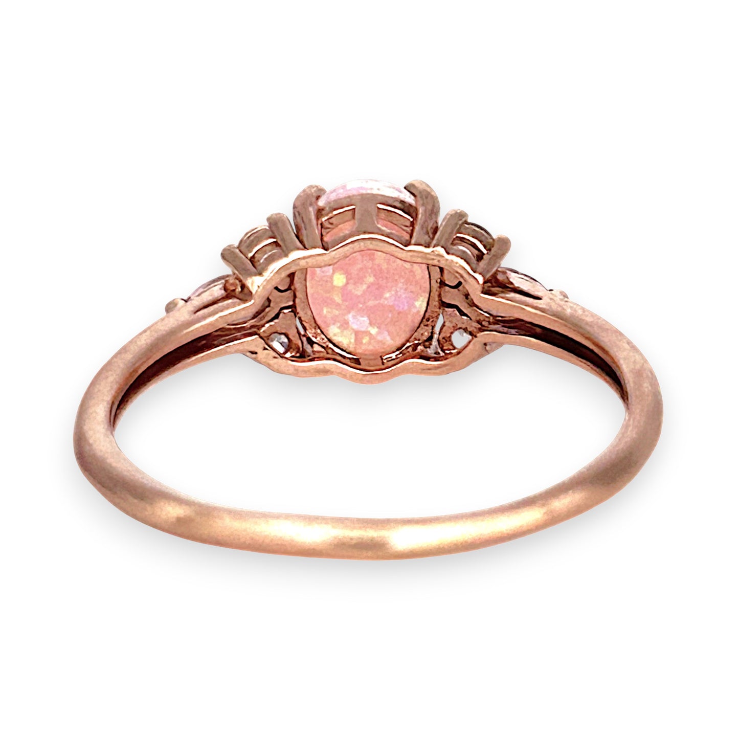 GOLD DEAL | 10ct (10K) Rose Gold Refurbished Opal Aurora Ring Size Q