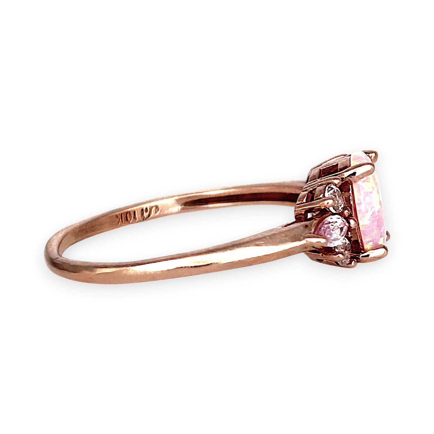 GOLD DEAL | 10ct (10K) Rose Gold Refurbished Opal Aurora Ring Size Q