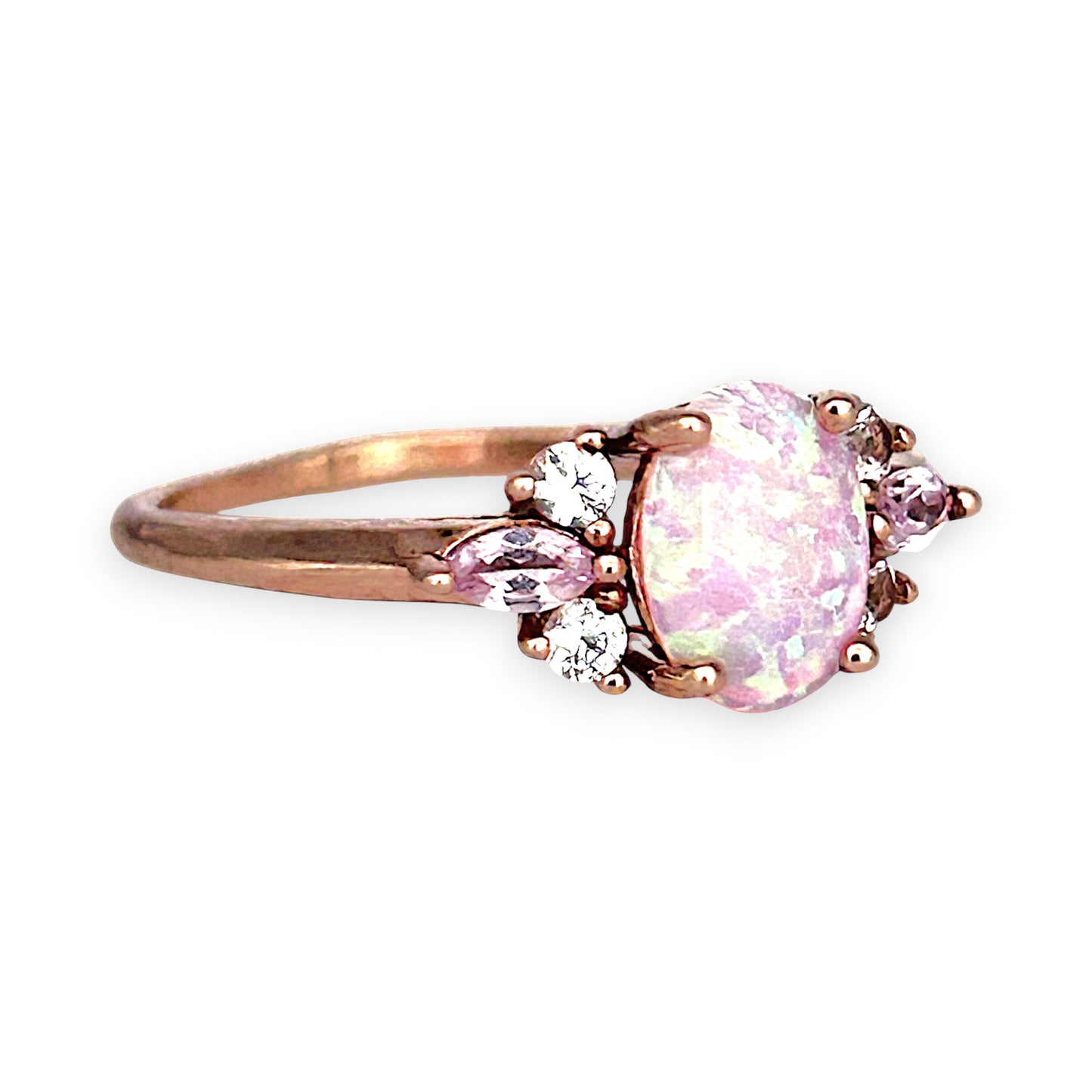 GOLD DEAL | 10ct (10K) Rose Gold Refurbished Opal Aurora Ring Size Q
