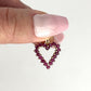 GOLD DEAL | 10ct (10K) Gold Open Heart Natural Ruby Pendant