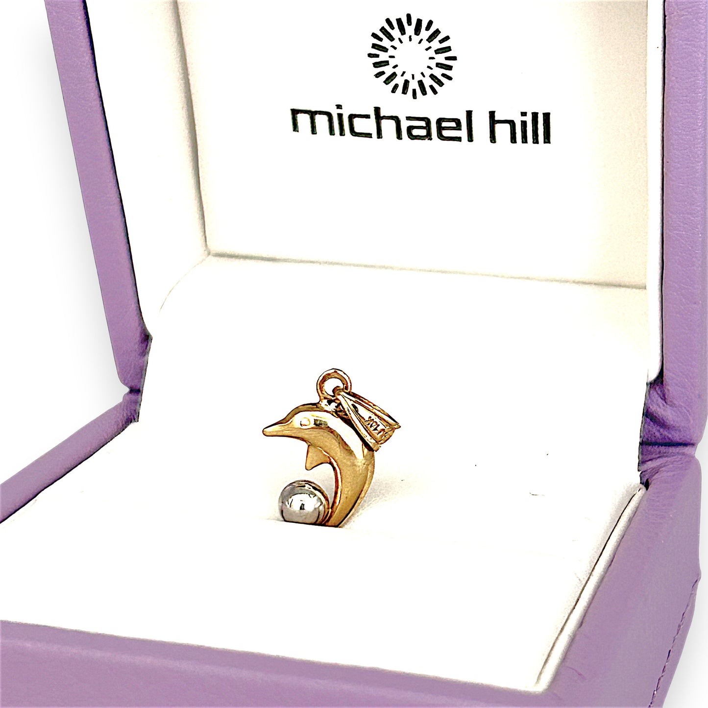 GOLD DEAL | 10ct (10K) Two Tone Gold Joyful Dolphin Pendant by Michael Hill