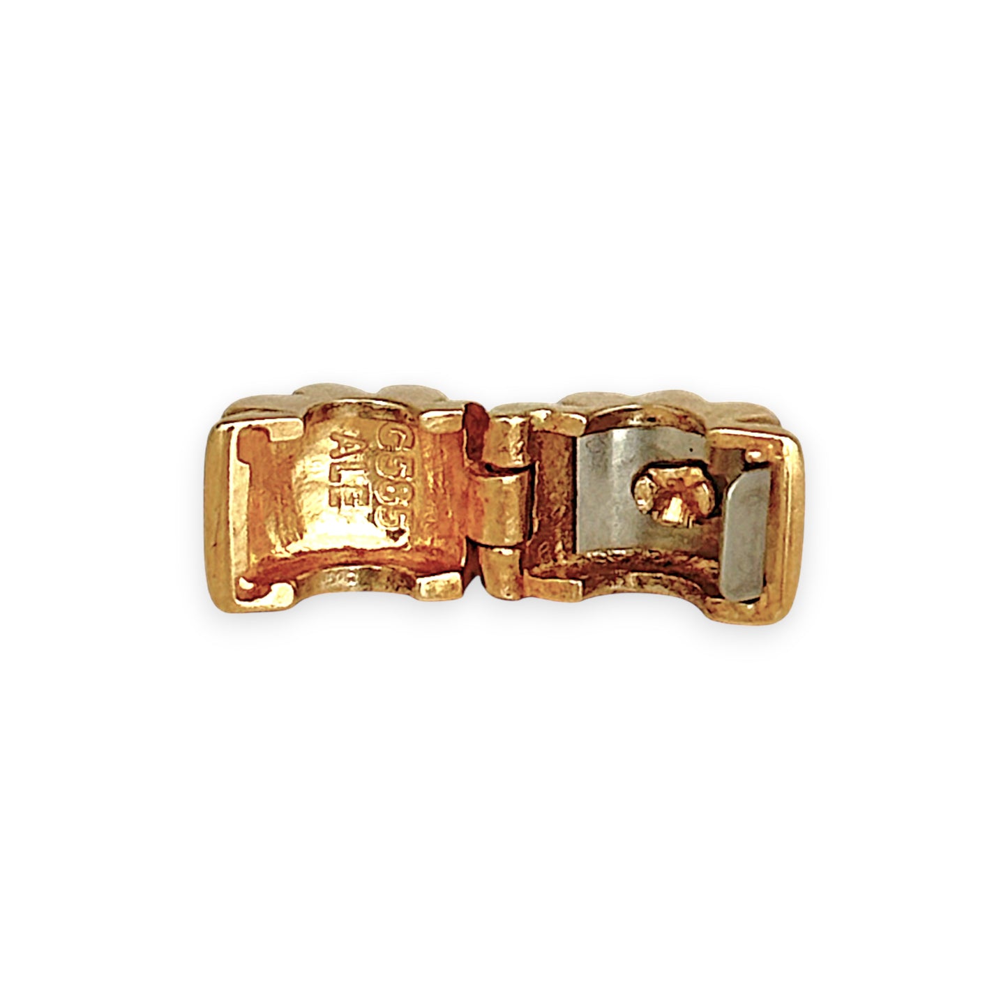 GOLD DEAL | 14ct (14K) Gold Refurbished Pandora Clip Charm - Ribbed Clip