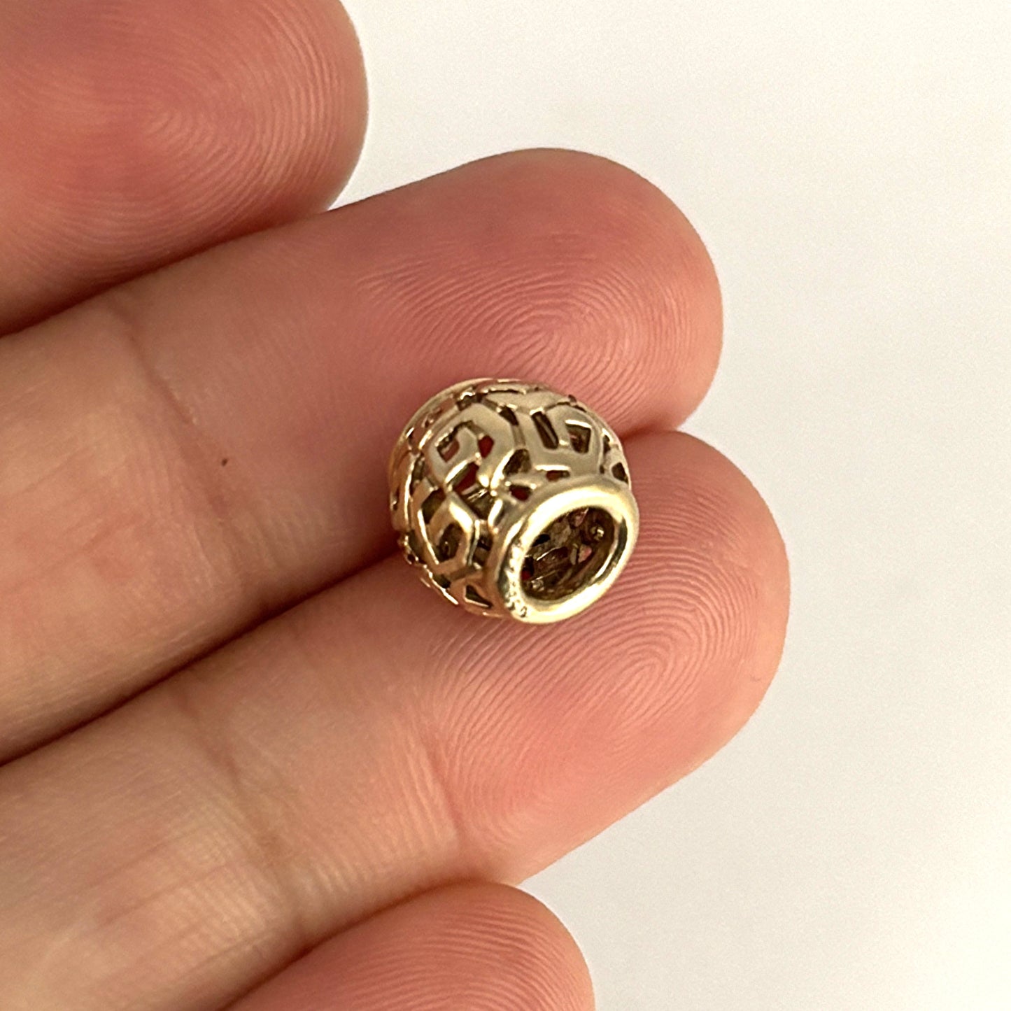 GOLD DEAL | 14ct (14K) Gold Pandora Charm - Openwork Swirl