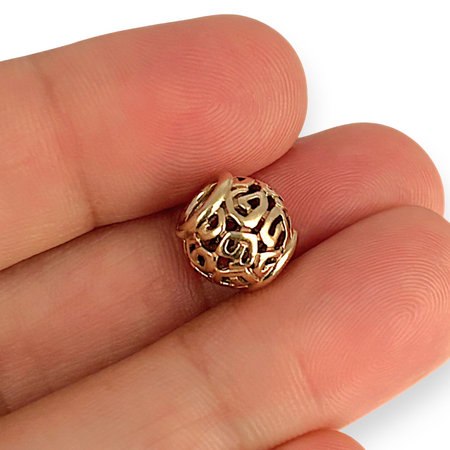 GOLD DEAL | 14ct (14K) Gold Pandora Charm - Openwork Swirl