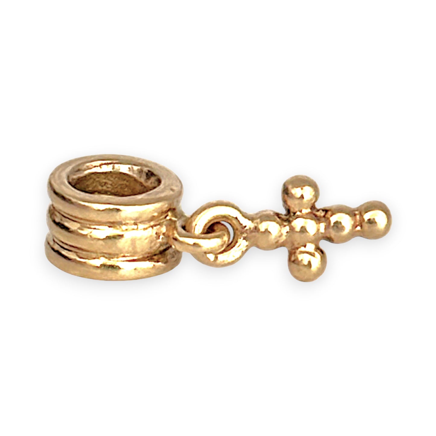 GOLD DEAL | 14ct (14K) Gold Pandora Rounded Ends Cross Charm
