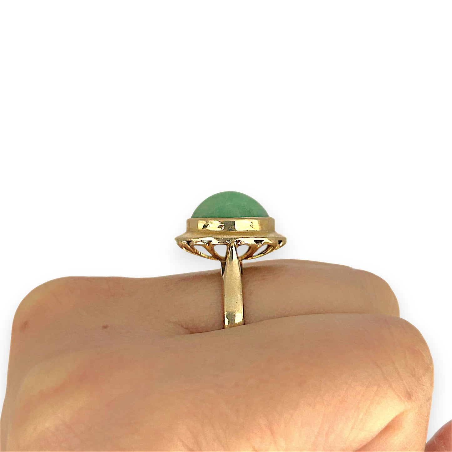 GOLD DEAL | 14ct (14K) Gold Verdant Echo Jade Ring