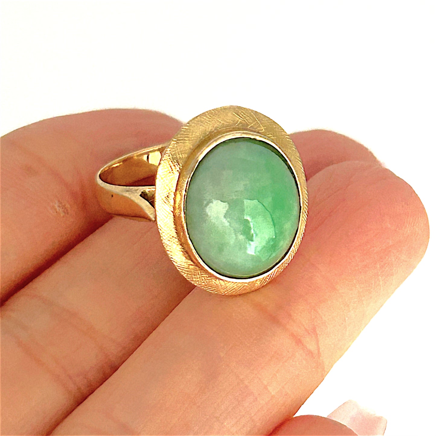 GOLD DEAL | 14ct (14K) Gold Verdant Echo Jade Ring