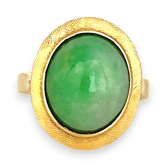 GOLD DEAL | 14ct (14K) Gold Verdant Echo Jade Ring